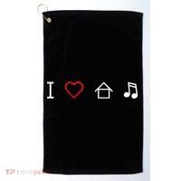 I Love House Music Golf Towel thumb 0