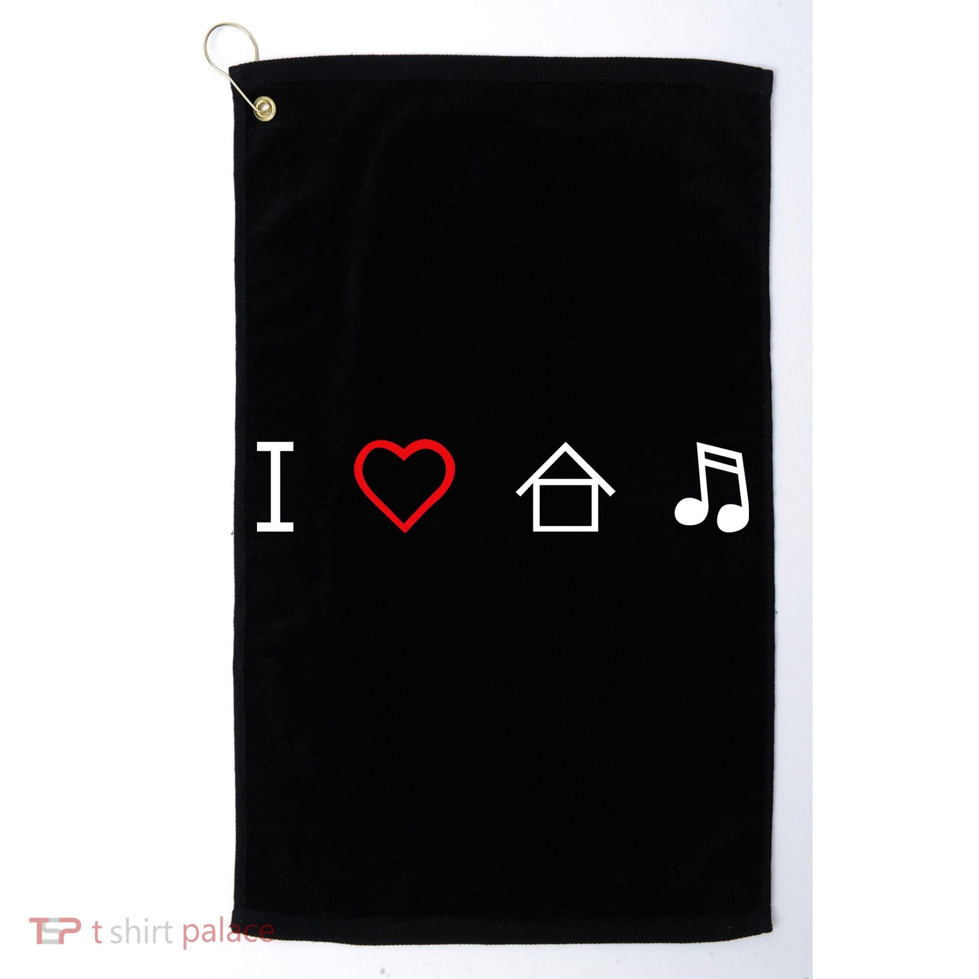I Love House Music Golf Towel