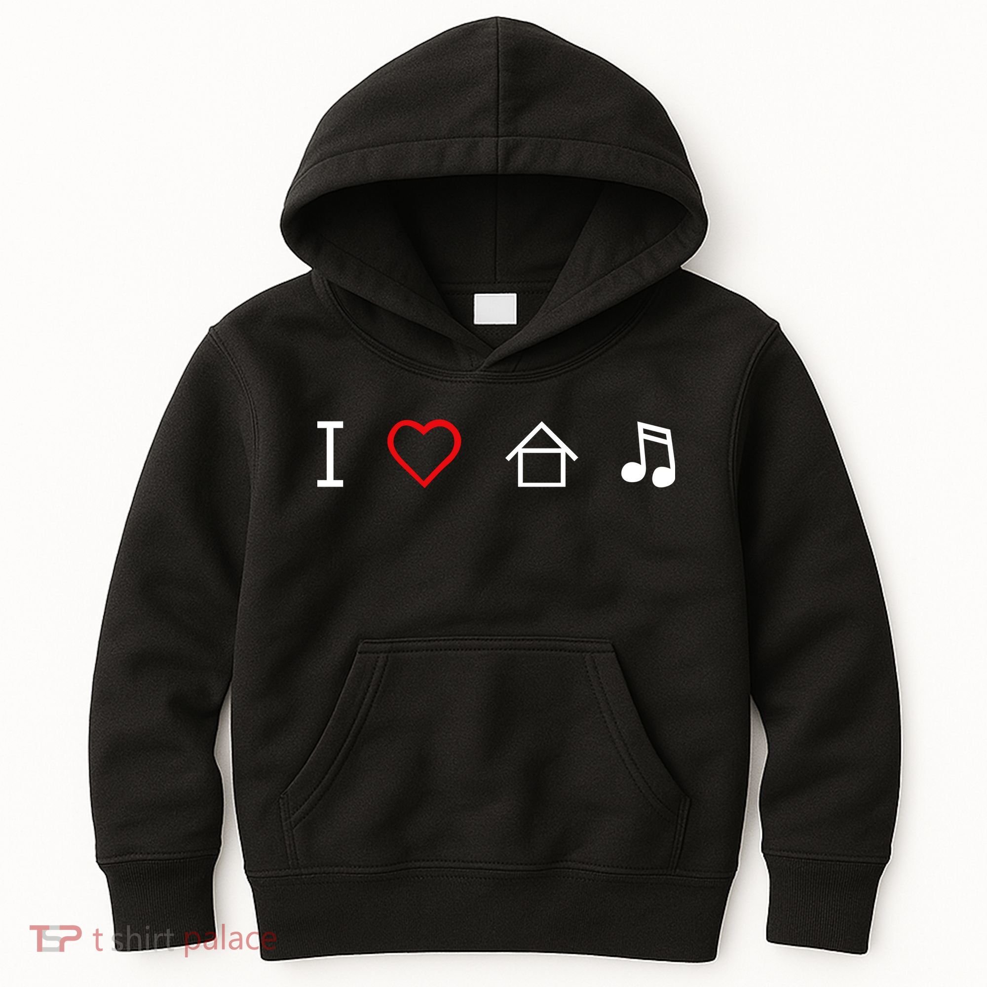 I Love House Music Kids Hoodie