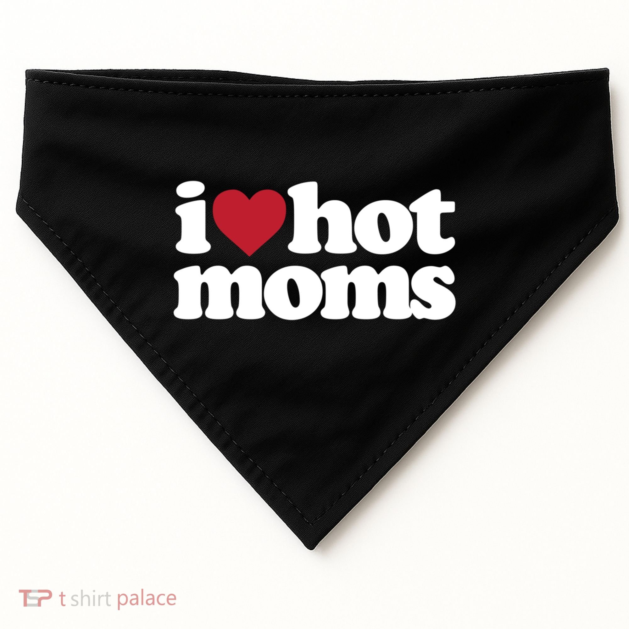 I Love Hot Moms Gift USA-Made Doggie Bandana