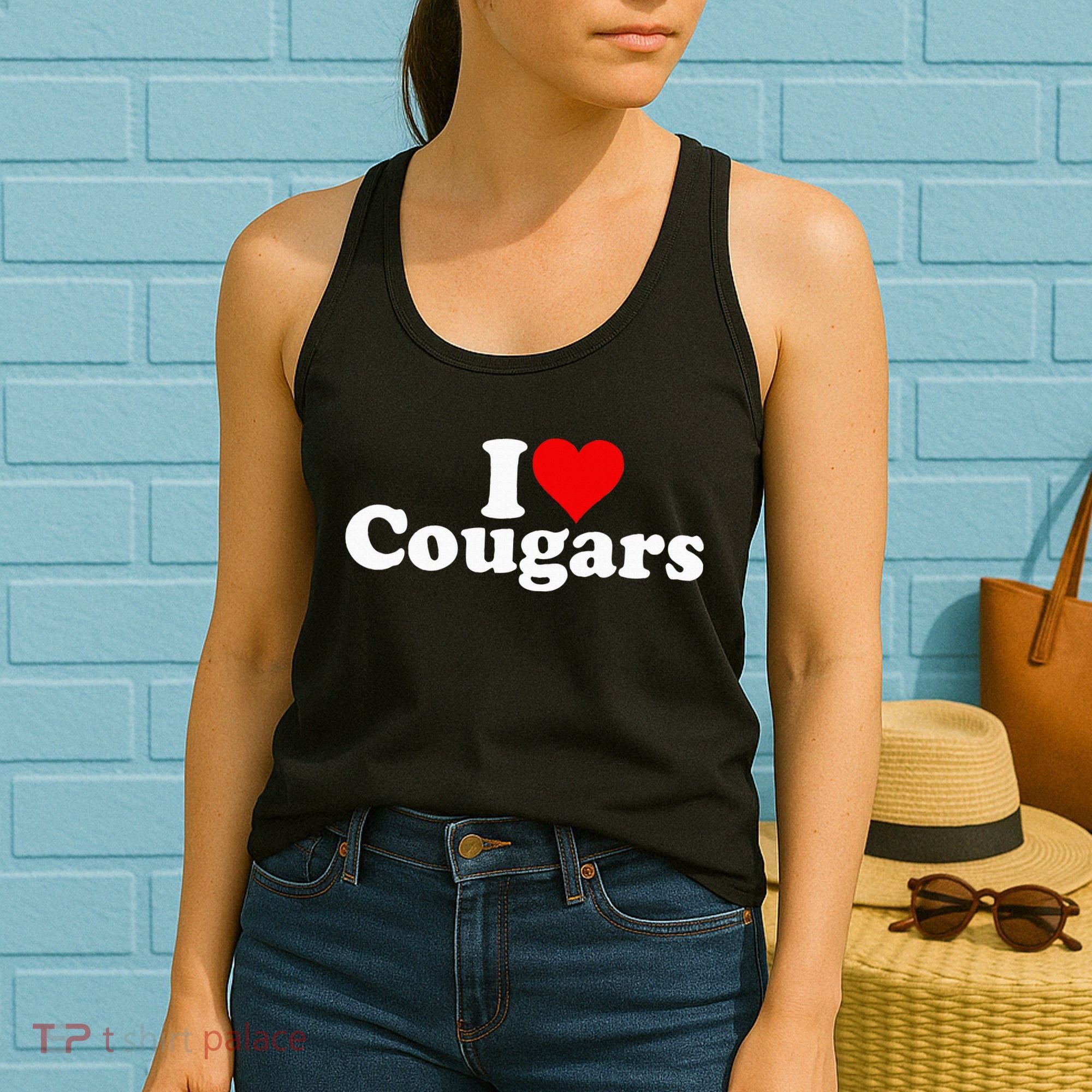 I LOVE HEART COUGARS SEXY OLDER Women's Tank Top