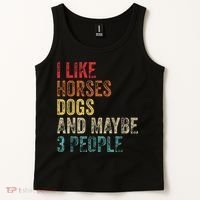 I Like Horses Dogs And Maybe 3 People Tank Top thumb 2