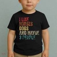 I Like Horses Dogs And Maybe 3 People Toddler T-Shirt thumb 2