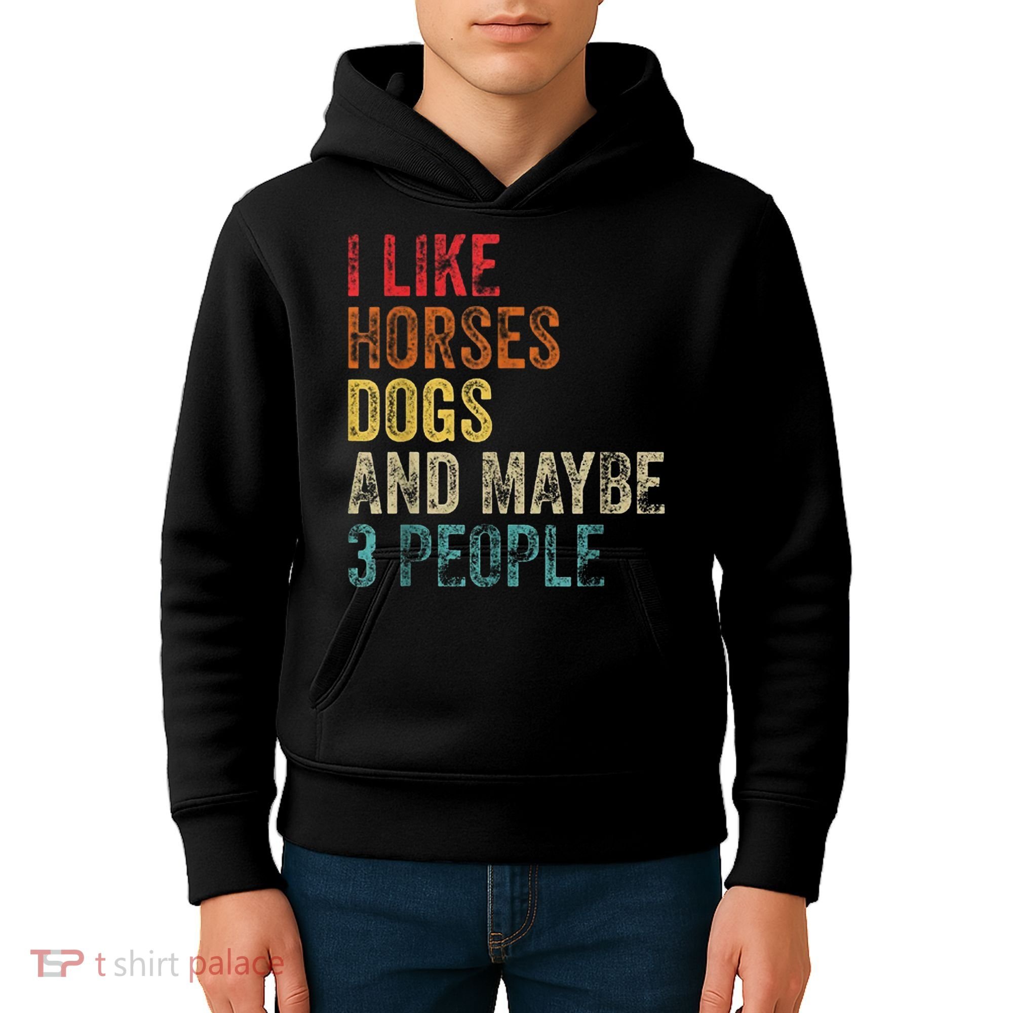 I Like Horses Dogs And Maybe 3 People Kids Hoodie
