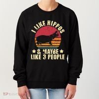 I Like Hippos & Maybe Like 3 People Zookeeper Hippopotamus Women's Sweatshirt thumb 0