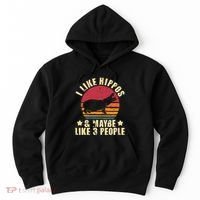 I Like Hippos & Maybe Like 3 People Zookeeper Hippopotamus Hoodie thumb 0