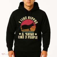 I Like Hippos & Maybe Like 3 People Zookeeper Hippopotamus Hoodie thumb 2