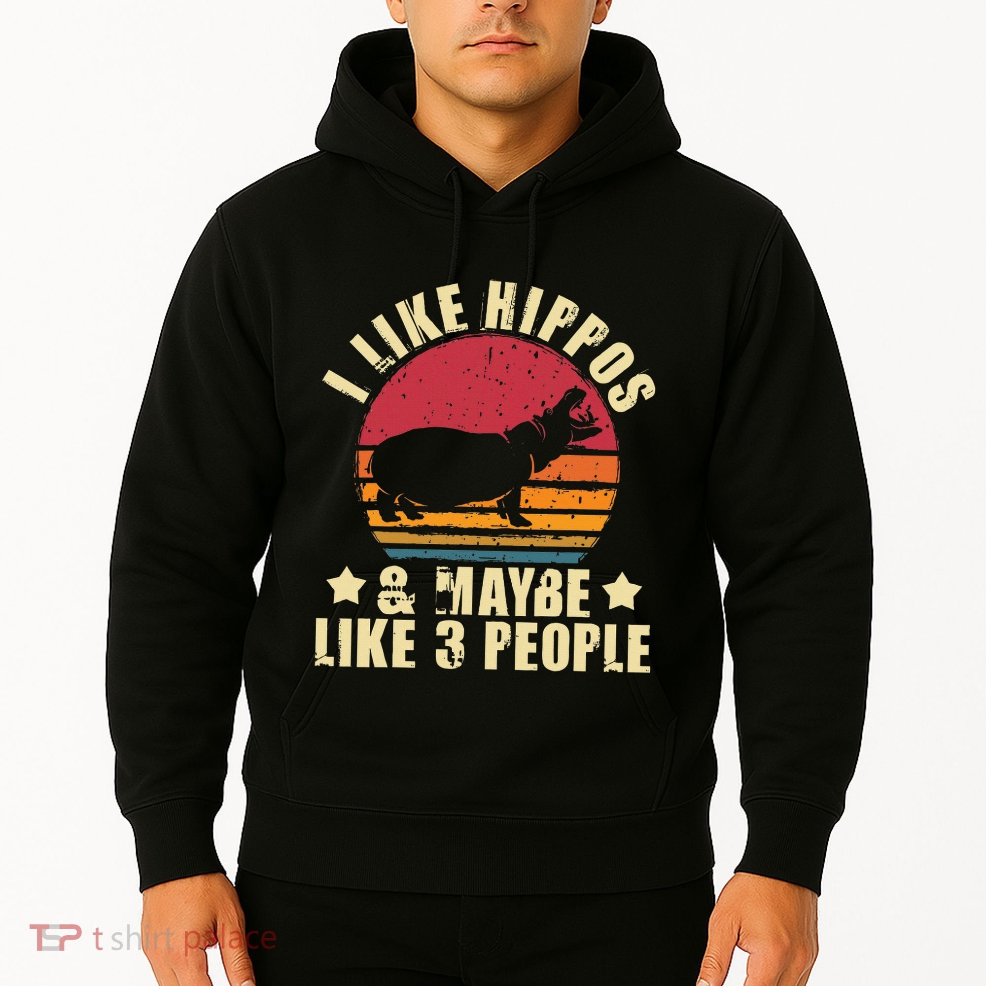 I Like Hippos & Maybe Like 3 People Zookeeper Hippopotamus Hoodie