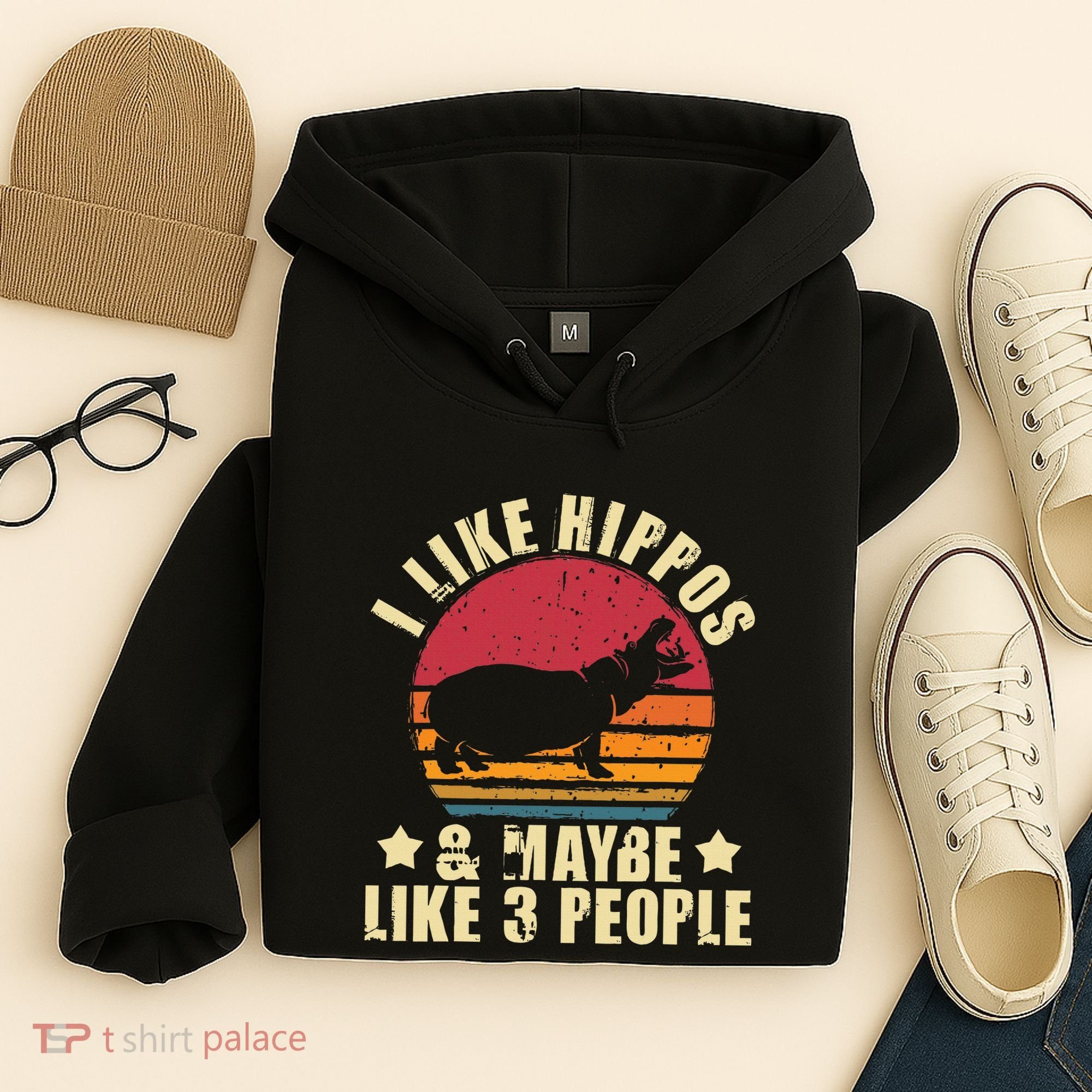 I Like Hippos & Maybe Like 3 People Zookeeper Hippopotamus Hoodie