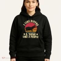 I Like Hippos & Maybe Like 3 People Zookeeper Hippopotamus Hoodie thumb 5