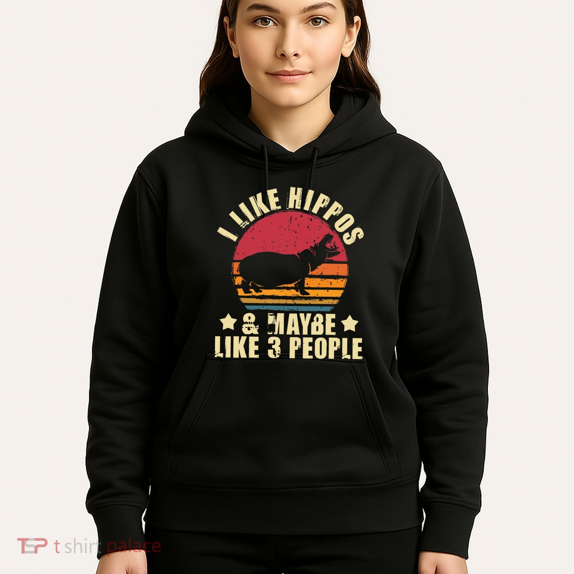 I Like Hippos & Maybe Like 3 People Zookeeper Hippopotamus Hoodie