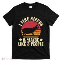 I Like Hippos & Maybe Like 3 People Zookeeper Hippopotamus T-Shirt thumb 0