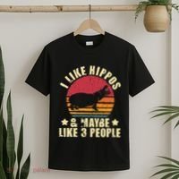 I Like Hippos & Maybe Like 3 People Zookeeper Hippopotamus T-Shirt thumb 2
