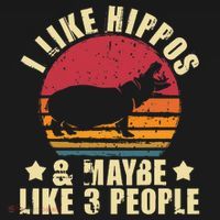 I Like Hippos & Maybe Like 3 People Zookeeper Hippopotamus T-Shirt thumb 7