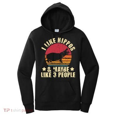 I Like Hippos & Maybe Like 3 People Zookeeper Hippopotamus Women's Hoodie