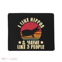 I Like Hippos & Maybe Like 3 People Zookeeper Hippopotamus Mousepad thumb 0