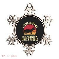 I Like Hippos & Maybe Like 3 People Zookeeper Hippopotamus Ornament thumb 0