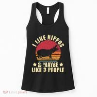 I Like Hippos & Maybe Like 3 People Zookeeper Hippopotamus Women's Tank Top thumb 0