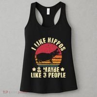 I Like Hippos & Maybe Like 3 People Zookeeper Hippopotamus Women's Tank Top thumb 3