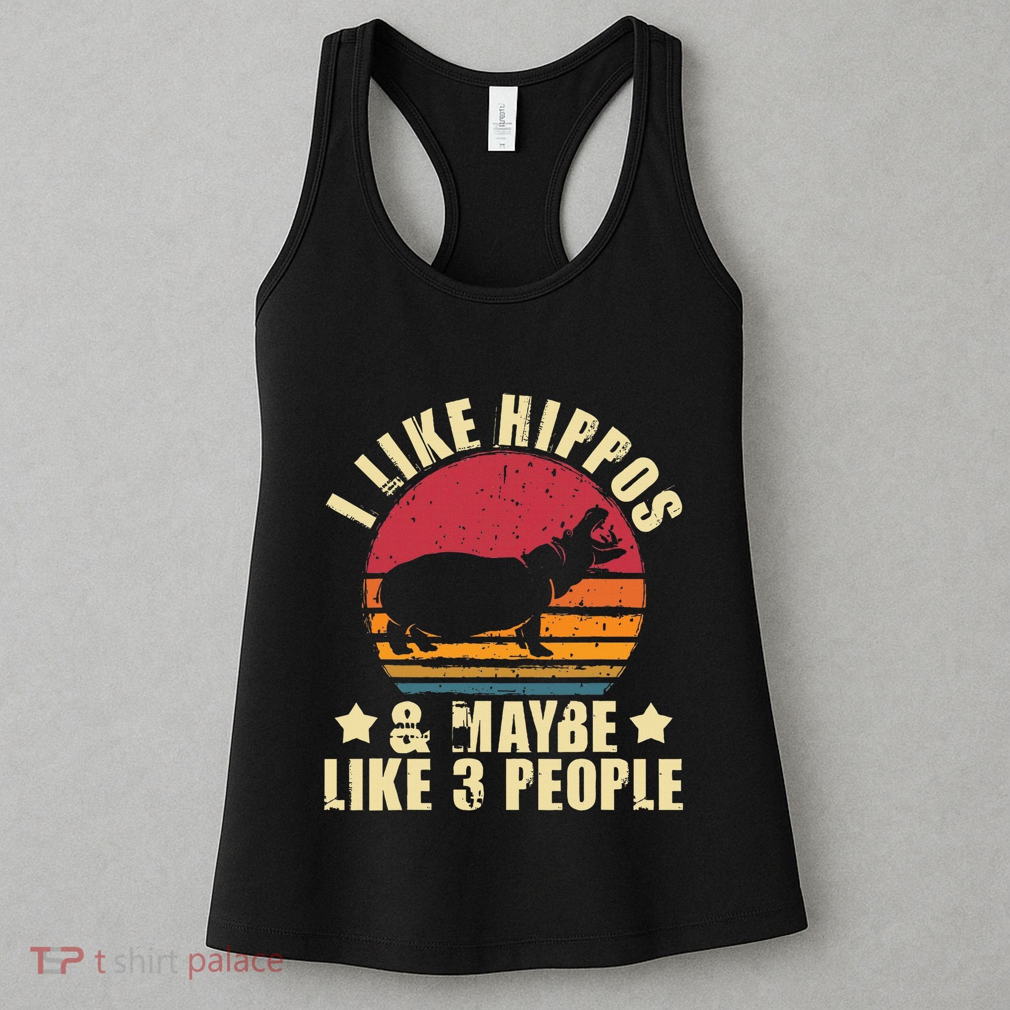 I Like Hippos & Maybe Like 3 People Zookeeper Hippopotamus Women's Tank Top