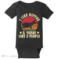 I Like Hippos & Maybe Like 3 People Zookeeper Hippopotamus Baby Bodysuit thumb 0
