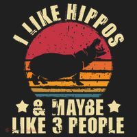I Like Hippos & Maybe Like 3 People Zookeeper Hippopotamus Hat thumb 2