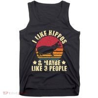 I Like Hippos & Maybe Like 3 People Zookeeper Hippopotamus Tank Top thumb 0