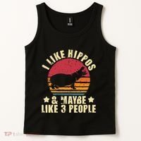 I Like Hippos & Maybe Like 3 People Zookeeper Hippopotamus Tank Top thumb 2