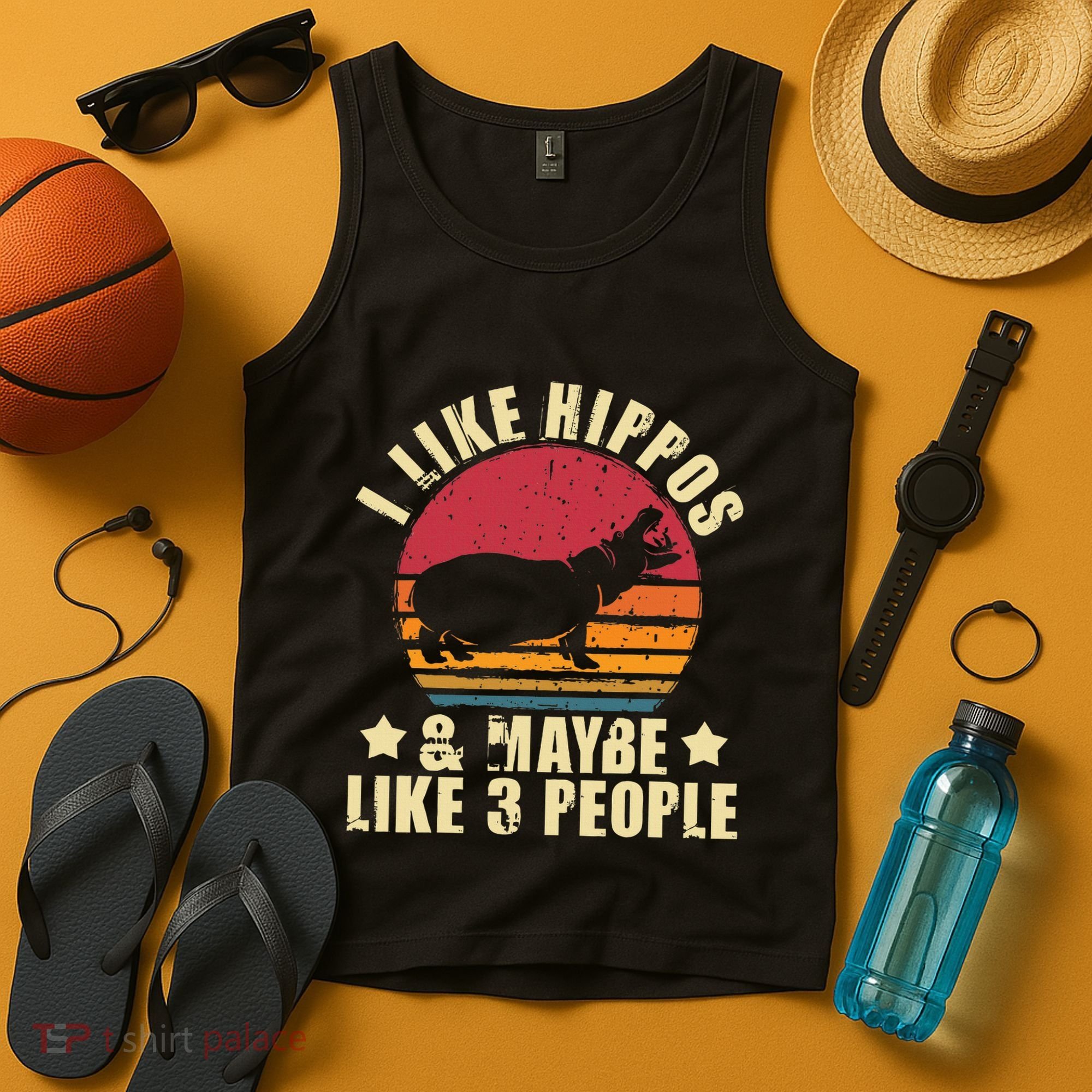 I Like Hippos & Maybe Like 3 People Zookeeper Hippopotamus Tank Top