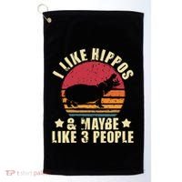 I Like Hippos & Maybe Like 3 People Zookeeper Hippopotamus Golf Towel thumb 0
