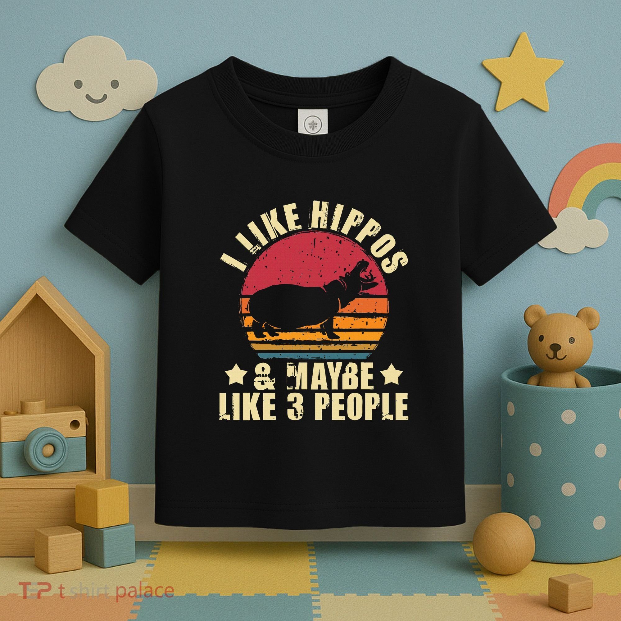 I Like Hippos & Maybe Like 3 People Zookeeper Hippopotamus Toddler T-Shirt