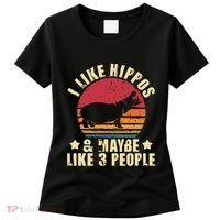 I Like Hippos & Maybe Like 3 People Zookeeper Hippopotamus Women's T-Shirt thumb 0