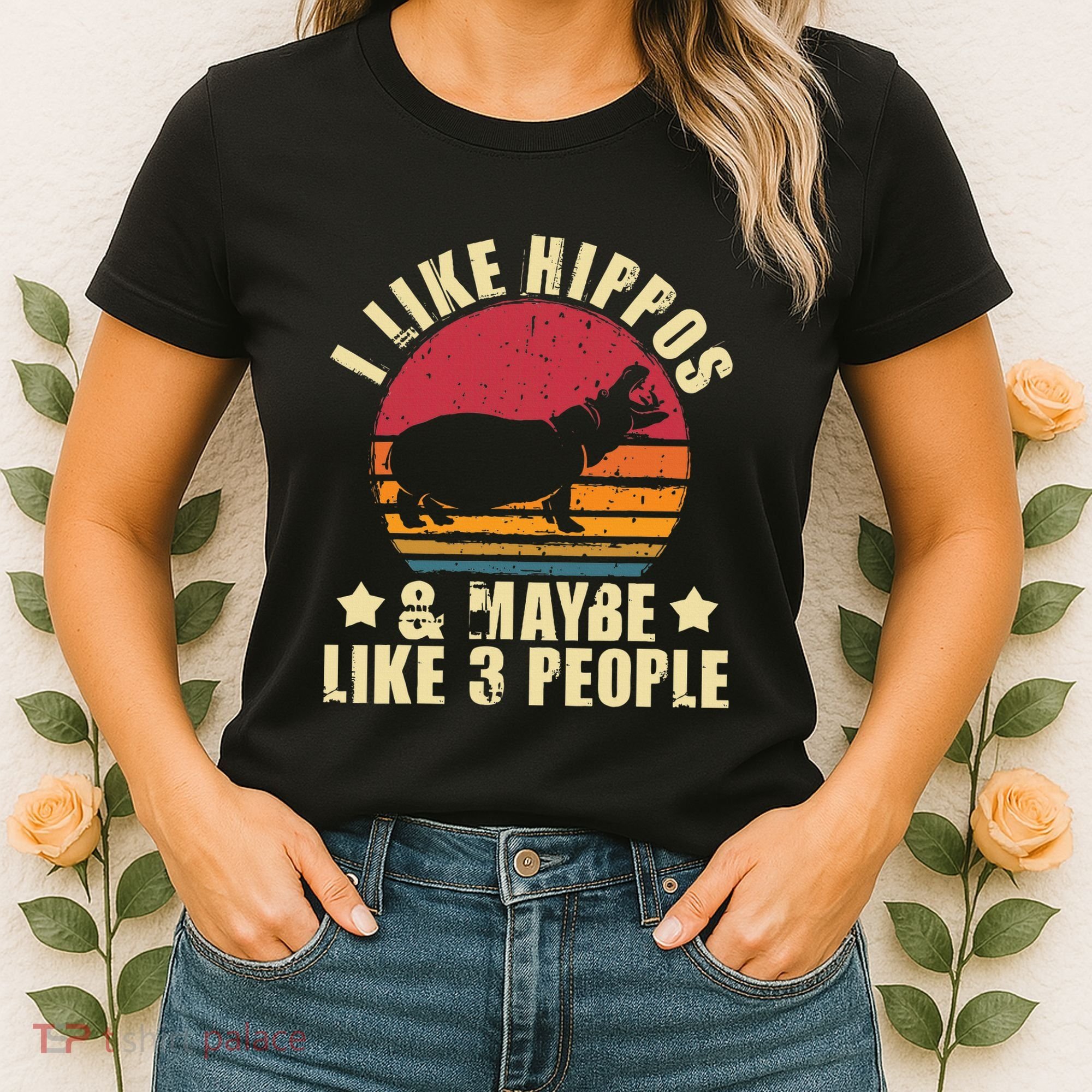 I Like Hippos & Maybe Like 3 People Zookeeper Hippopotamus Women's T-Shirt