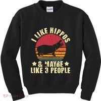 I Like Hippos & Maybe Like 3 People Zookeeper Hippopotamus Kids Sweatshirt thumb 0