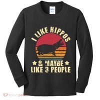 I Like Hippos & Maybe Like 3 People Zookeeper Hippopotamus Kids Long Sleeve Shirt thumb 0