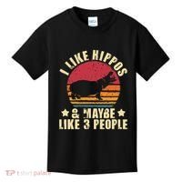 I Like Hippos & Maybe Like 3 People Zookeeper Hippopotamus Kids T-Shirt thumb 0