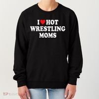 I Love Hot Wrestling Moms Groovy  Women's Sweatshirt thumb 0