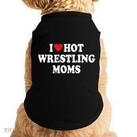 I Love Hot Wrestling Moms Groovy  Doggie Tank thumb 0