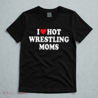 I Love Hot Wrestling Moms Groovy  T-Shirt thumb 5