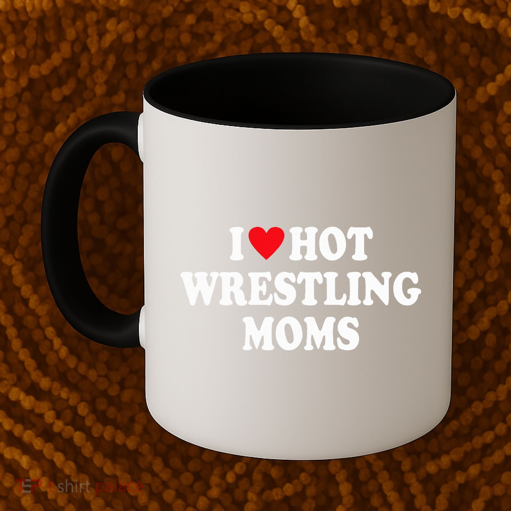 I Love Hot Wrestling Moms Groovy  Coffee Mug