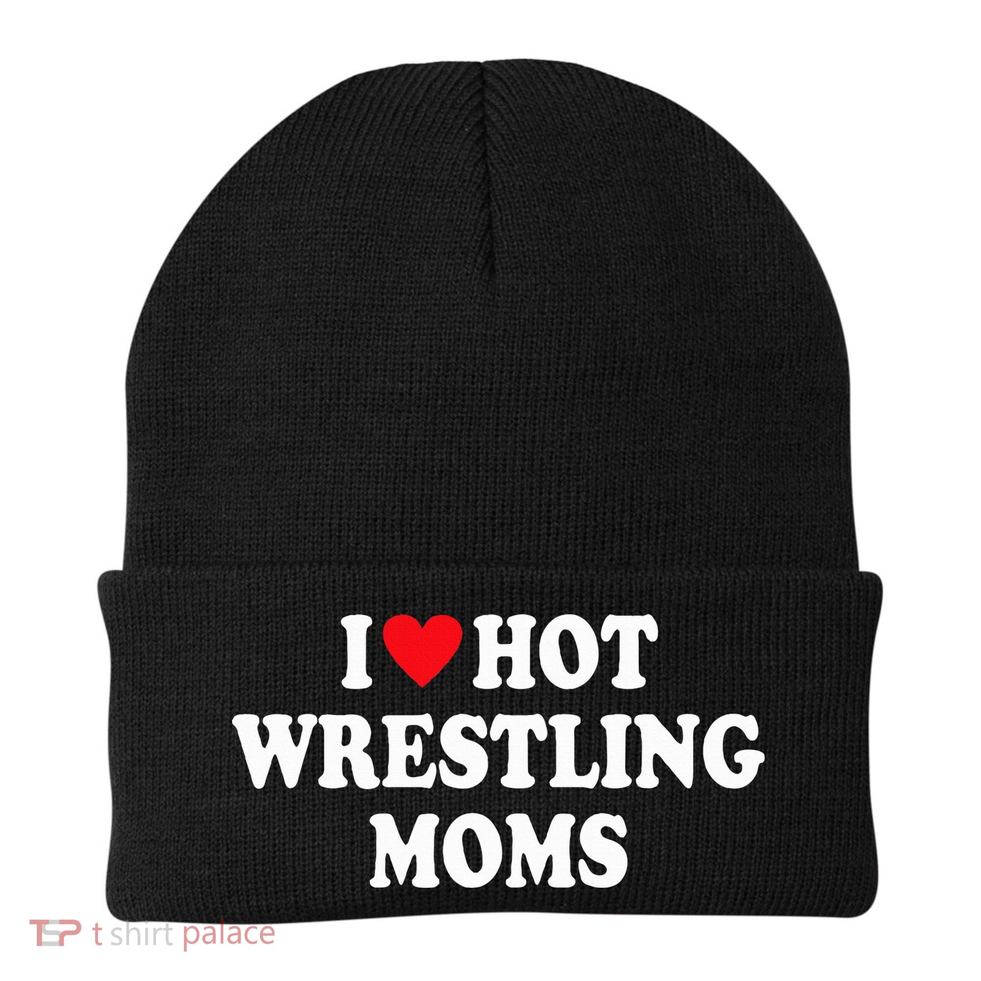 I Love Hot Wrestling Moms Groovy  Beanie