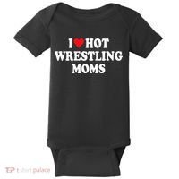 I Love Hot Wrestling Moms Groovy  Baby Bodysuit thumb 0
