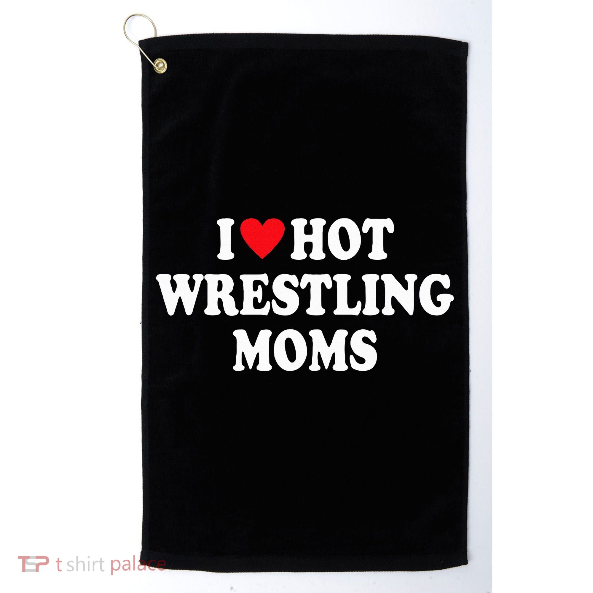 I Love Hot Wrestling Moms Groovy  Golf Towel