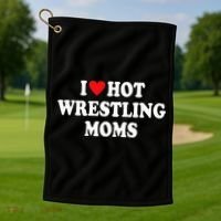 I Love Hot Wrestling Moms Groovy  Golf Towel thumb 1