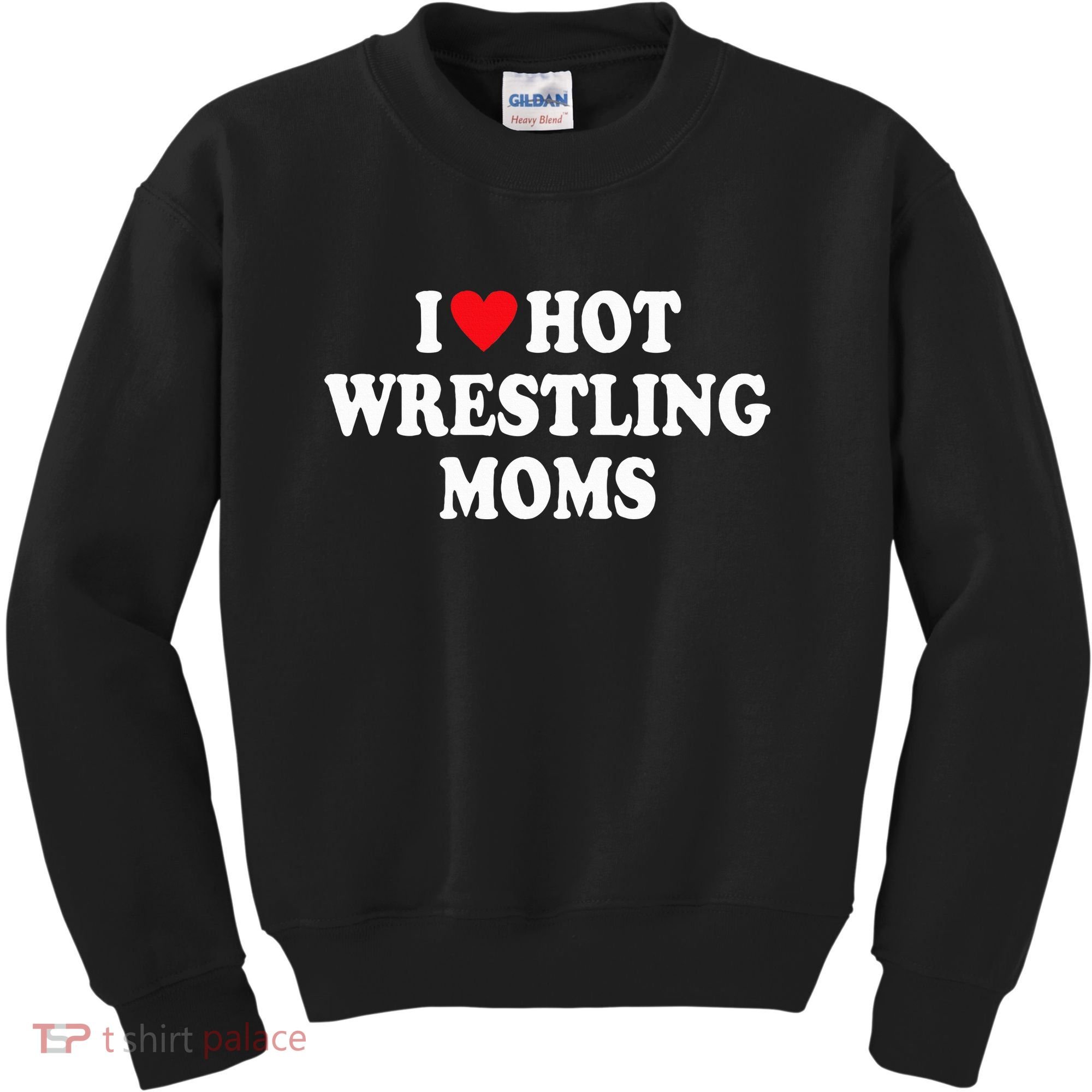 I Love Hot Wrestling Moms Groovy  Kids Sweatshirt