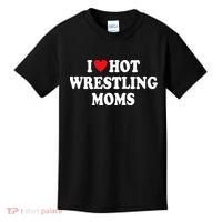I Love Hot Wrestling Moms Groovy  Kids T-Shirt thumb 0