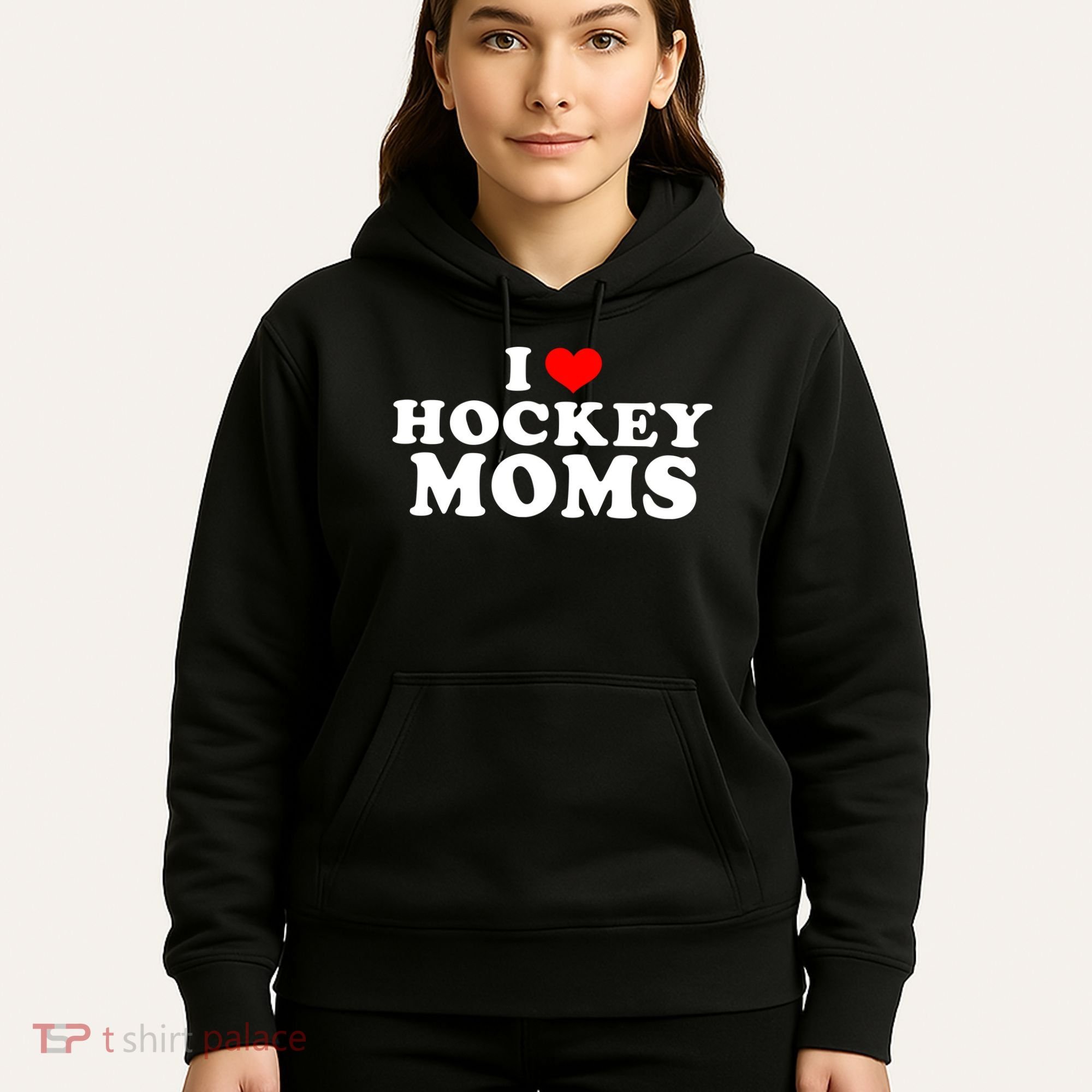 I Love Hockey Mom Funny Hoodie