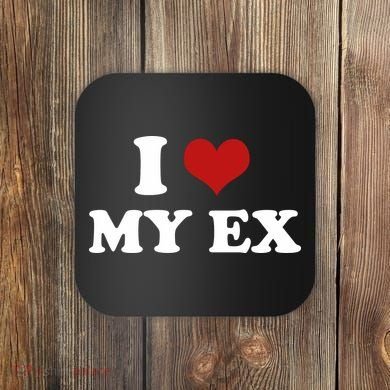 I Love Heart My EX 2000s Style Meme Tee Coaster