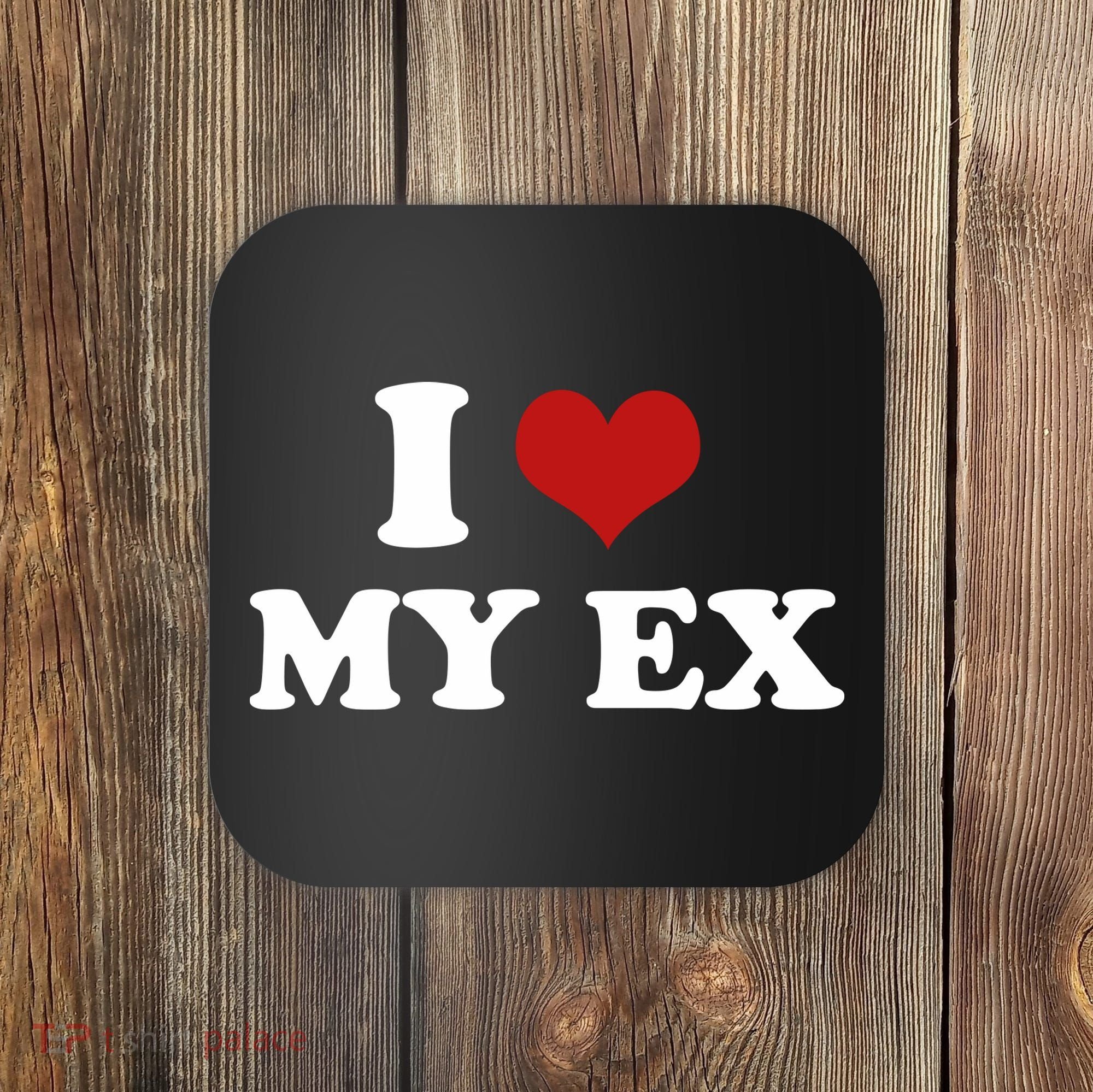 I Love Heart My EX 2000s Style Meme Tee Coaster