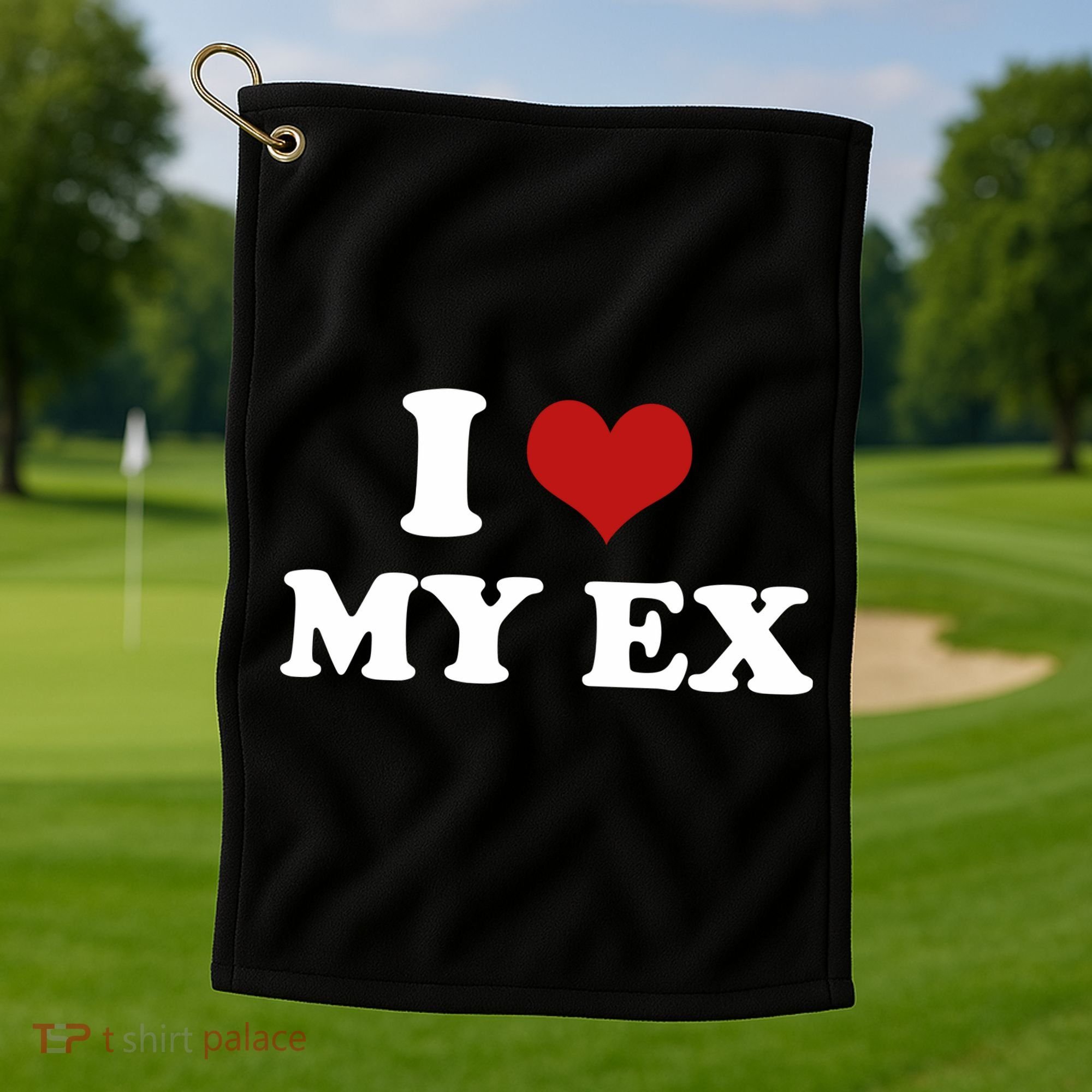 I Love Heart My EX 2000s Style Meme Tee Golf Towel